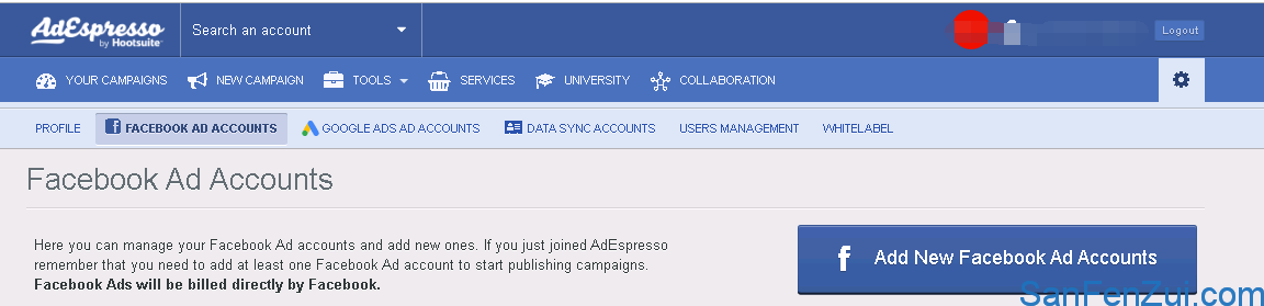 add new Facebook ad accounts